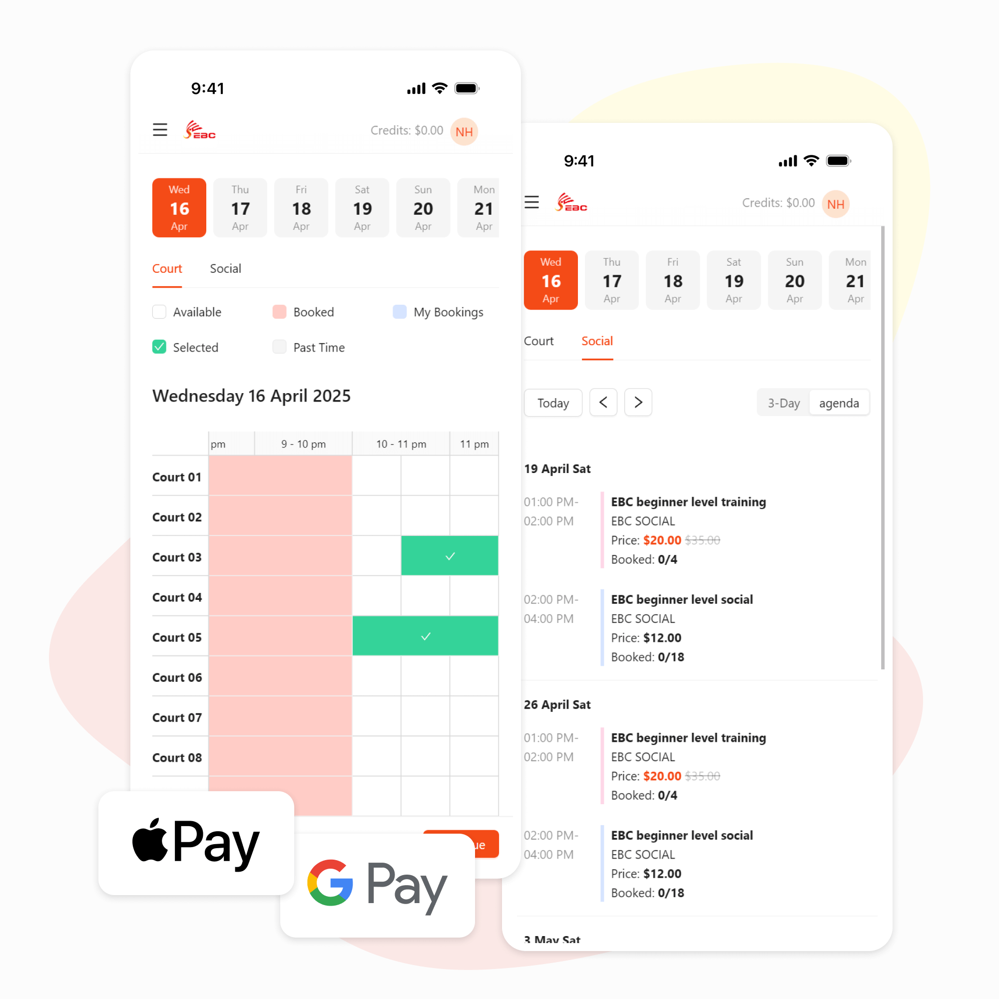 A centre's own-branded Daifo booking app on a phone