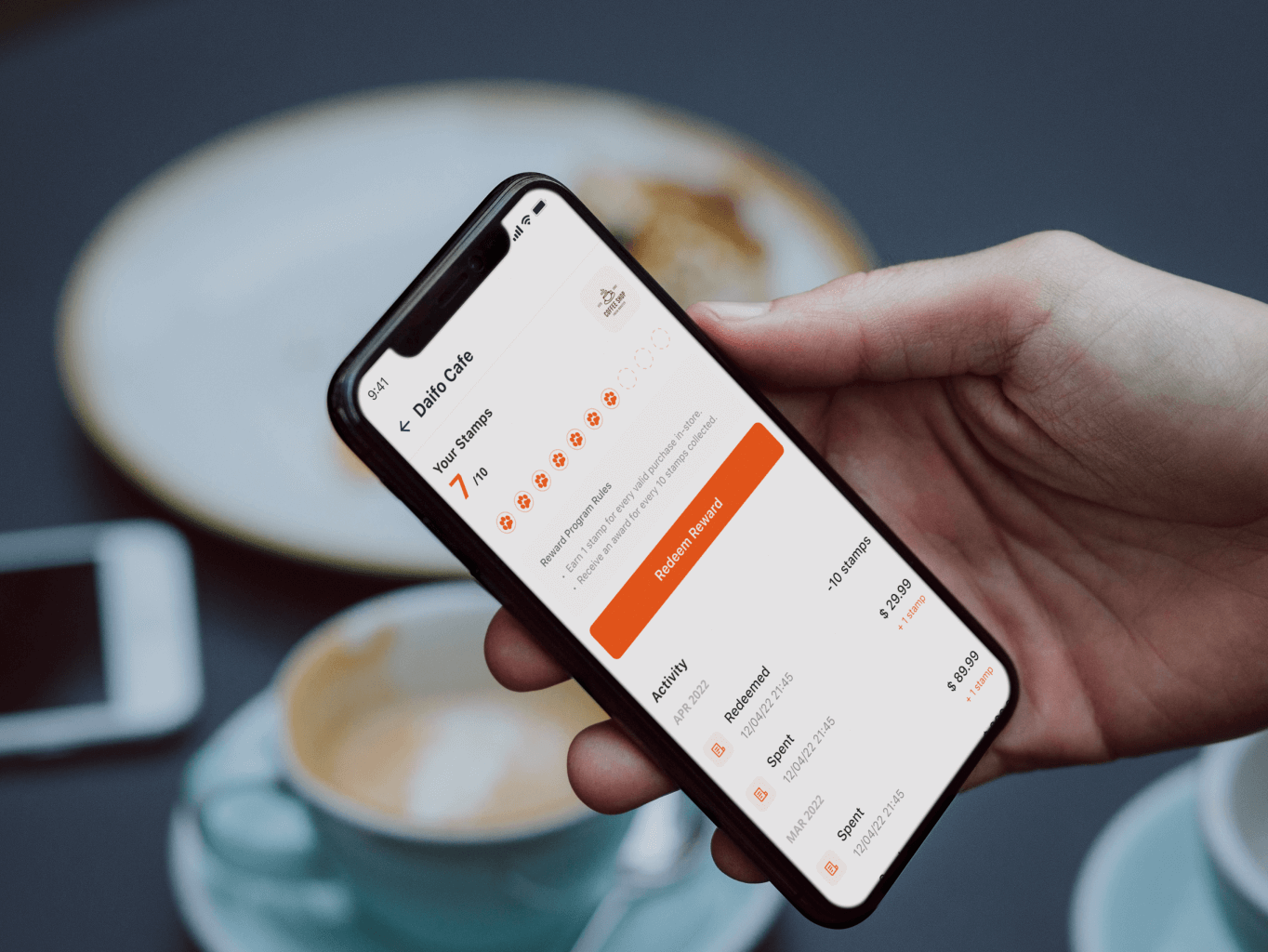 A branded mobile app showing a member's points balance